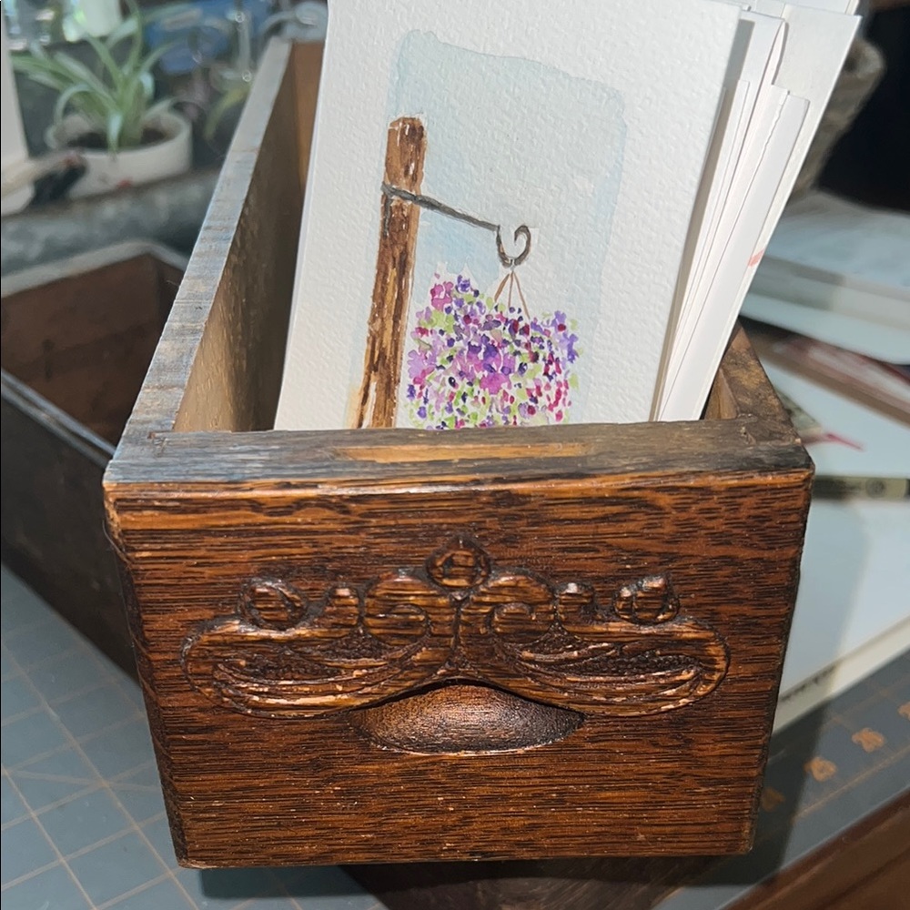 Carved Wooden Drawer with Ornate Design